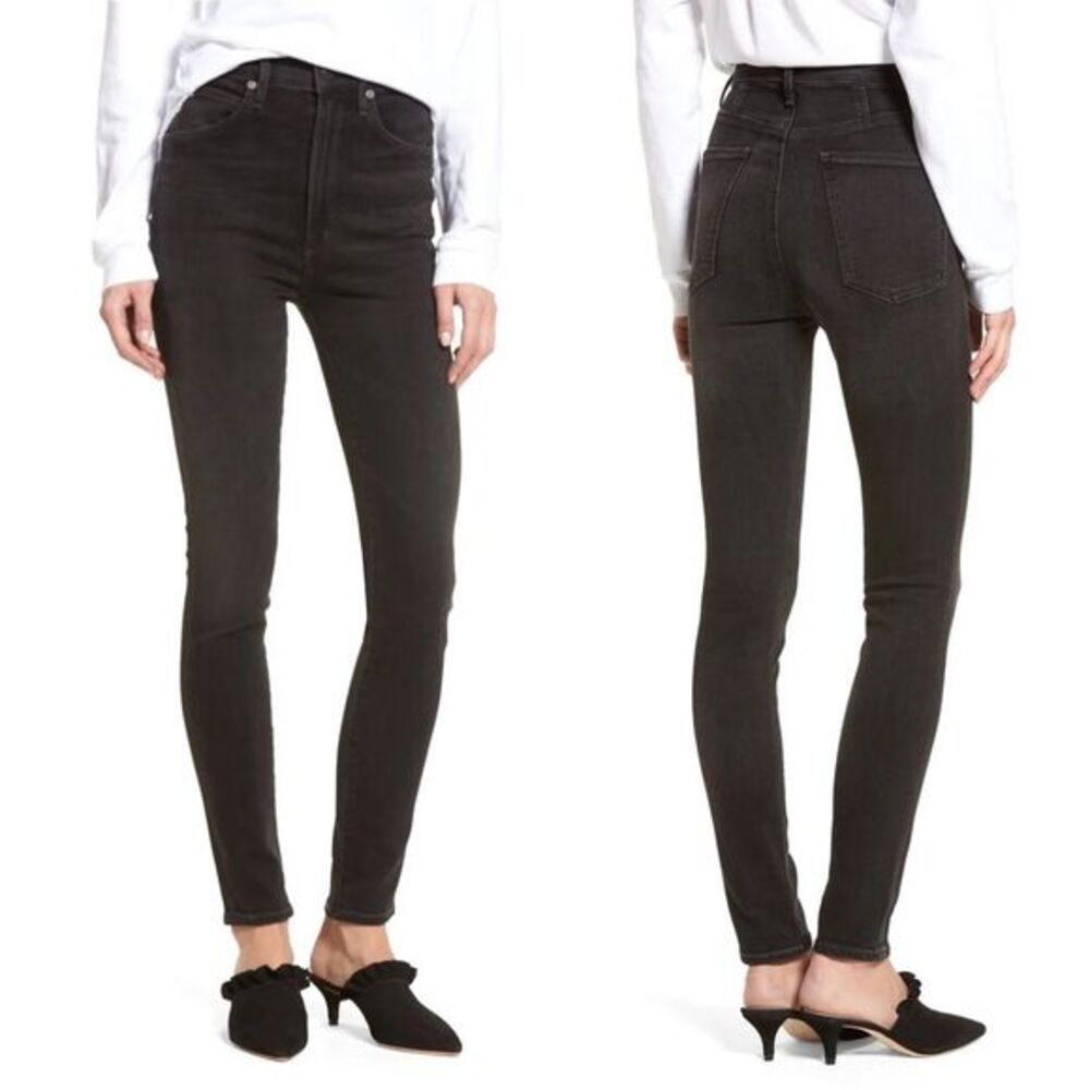 Citizens Of Humanity Chrissy Uber High Rise Skinny 24‎ Darkness Washed Bl…